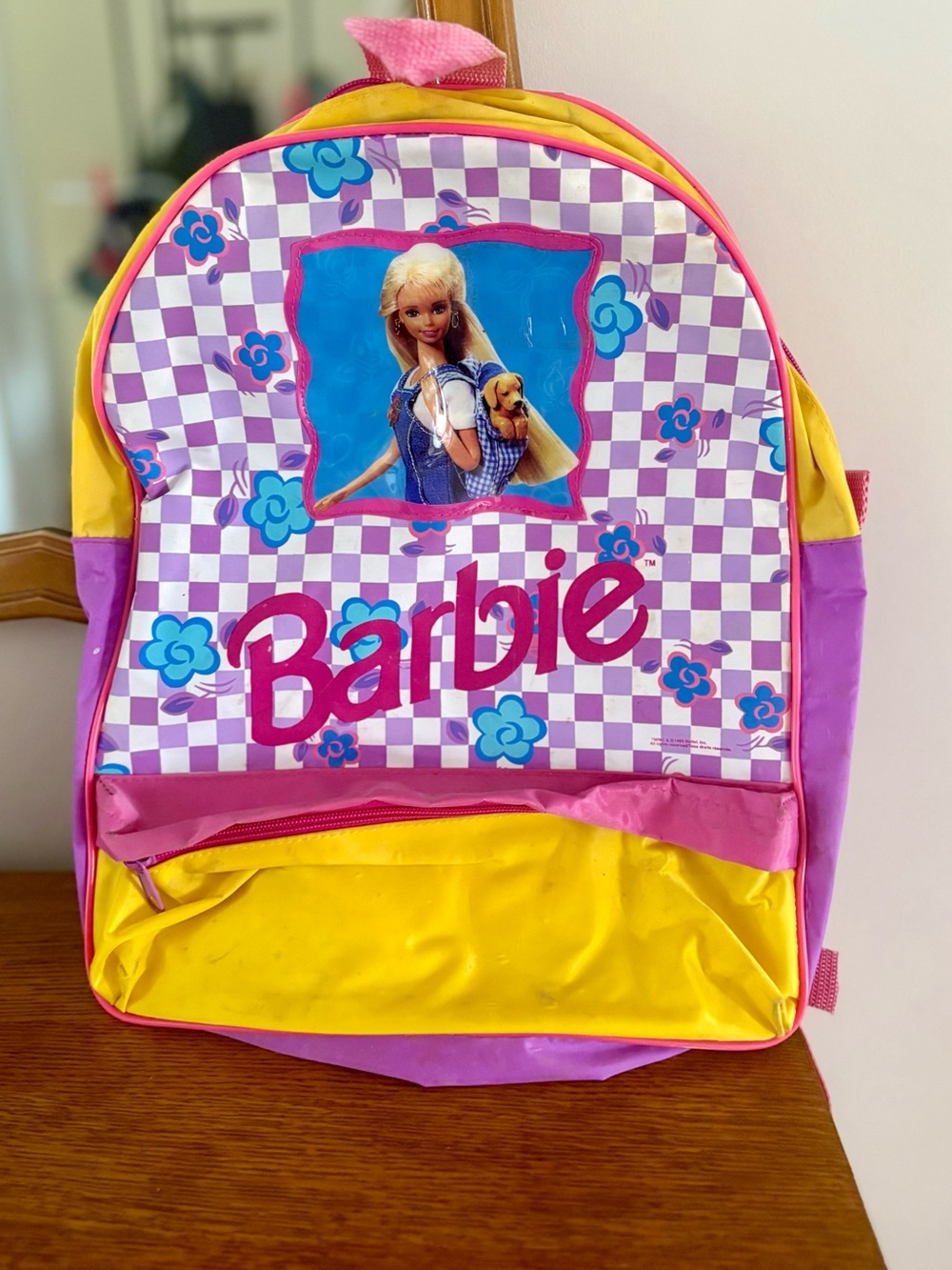 Barbie Pink, Purple & Yellow Checkerboard Backpack